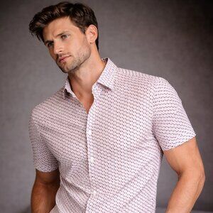 BONOBOS Stretch Slim Fit Short Sleeve Button Down – Size Medium (Reg)